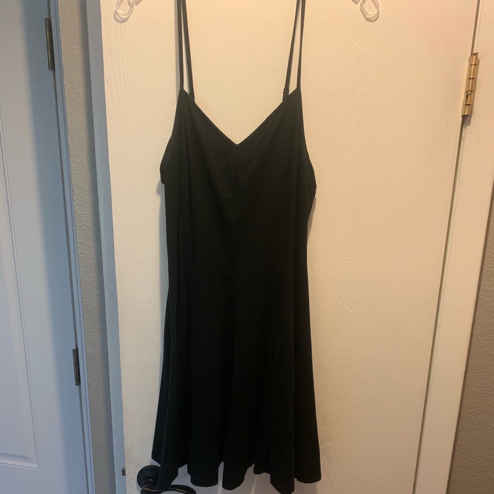 Stretchy black skater style dress